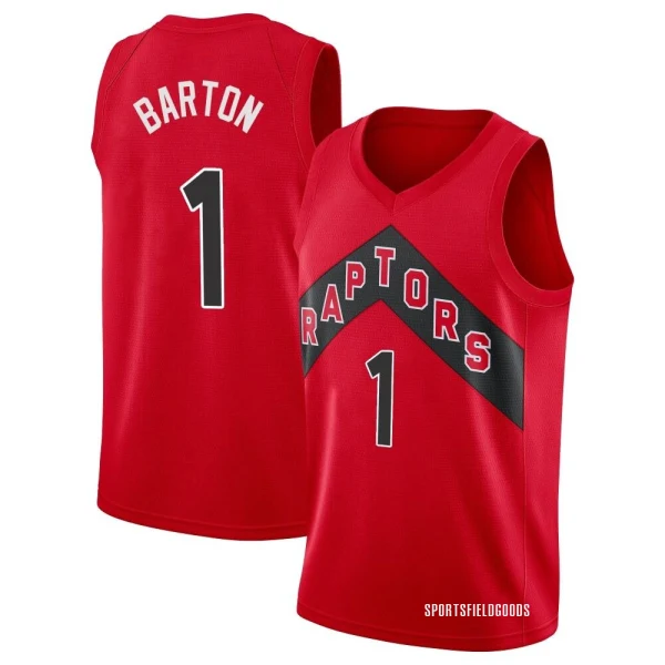 Youth Will Barton Toronto Raptors Red Swingman 2020/21 Jersey - Icon Edition