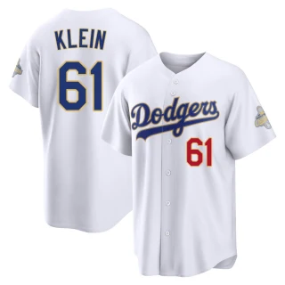 Youth Will Klein Los Angeles Dodgers Gold Limited White 2026 Collection Stadium Jersey