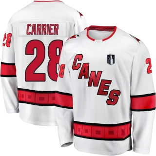 Youth William Carrier Carolina Hurricanes White Breakaway Away Premier 2026 Stanley Cup Final Jersey