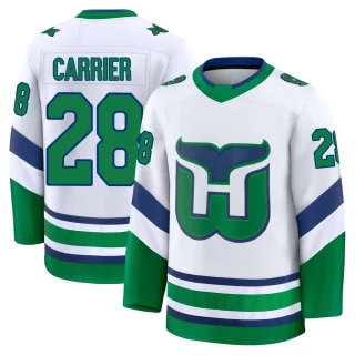 Youth William Carrier Carolina Hurricanes White Premium Throwback Jersey