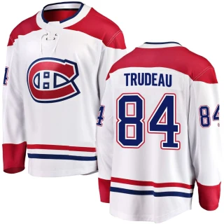 Youth William Trudeau Montreal Canadiens White Breakaway Away Jersey