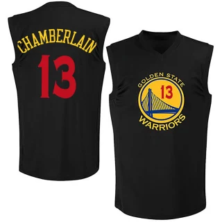Youth Wilt Chamberlain Golden State Warriors Gold Swingman Black New Fashion Jersey