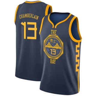 Youth Wilt Chamberlain Golden State Warriors Gold Swingman Navy 2018/19 Jersey - City Edition