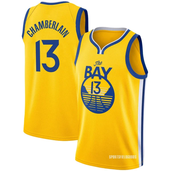Youth Wilt Chamberlain Golden State Warriors Gold Swingman Yellow 2019/20 Jersey - Statement Edition