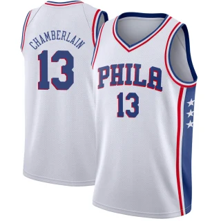 Youth Wilt Chamberlain Philadelphia 76ers White Swingman Jersey - Association Edition