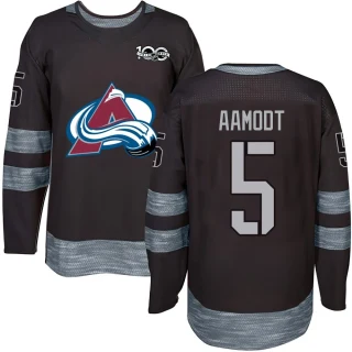 Youth Wyatt Aamodt Colorado Avalanche Black Authentic 1917-2017 100th Anniversary Jersey