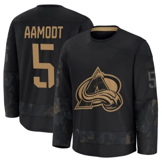 Youth Wyatt Aamodt Colorado Avalanche Black Premium 2024 Military Appreciation Practice Jersey