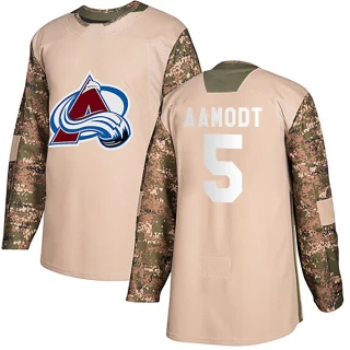 Youth Wyatt Aamodt Colorado Avalanche Camo Authentic Veterans Day Practice Jersey