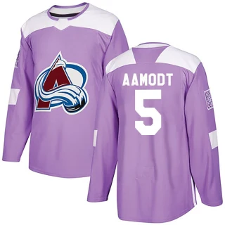 Youth Wyatt Aamodt Colorado Avalanche Purple Authentic Fights Cancer Practice Jersey