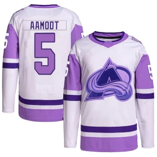 Youth Wyatt Aamodt Colorado Avalanche White/Purple Authentic Hockey Fights Cancer Primegreen Jersey