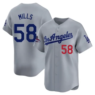 Youth Wyatt Mills Los Angeles Dodgers Gray Limited Away World Series Champions Jersey