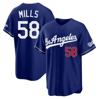 Youth Wyatt Mills Los Angeles Dodgers Royal Limited Alternate Stadium Jersey