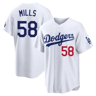 Youth Wyatt Mills Los Angeles Dodgers White Limited Home Stadium Jersey