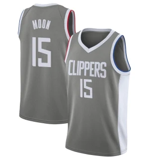 Youth Xavier Moon Los Angeles Clippers Gray Swingman 2020/21 Jersey - Earned Edition