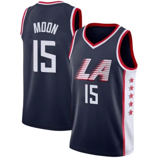 Youth Xavier Moon Los Angeles Clippers Navy Swingman 2018/19 Jersey - City Edition