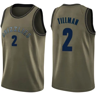 Youth Xavier Tillman Memphis Grizzlies Green Swingman Salute to Service Jersey