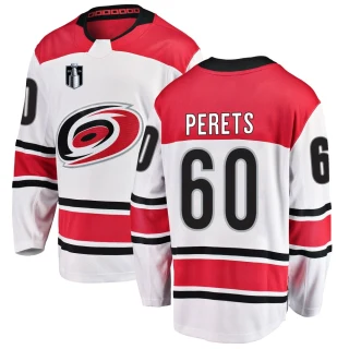 Youth Yaniv Perets Carolina Hurricanes White Breakaway Away 2026 Stanley Cup Final Jersey