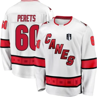 Youth Yaniv Perets Carolina Hurricanes White Breakaway Away Premier 2026 Stanley Cup Final Jersey