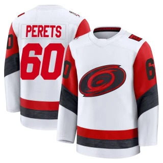 Youth Yaniv Perets Carolina Hurricanes White Premium Away 2025 Jersey