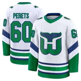 Youth Yaniv Perets Carolina Hurricanes White Premium Throwback Jersey