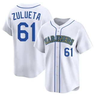 Youth Yosver Zulueta Seattle Mariners White Limited Throwback Cooperstown Collection Jersey