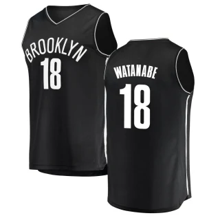 Youth Yuta Watanabe Brooklyn Nets Black Fast Break Jersey - Icon Edition