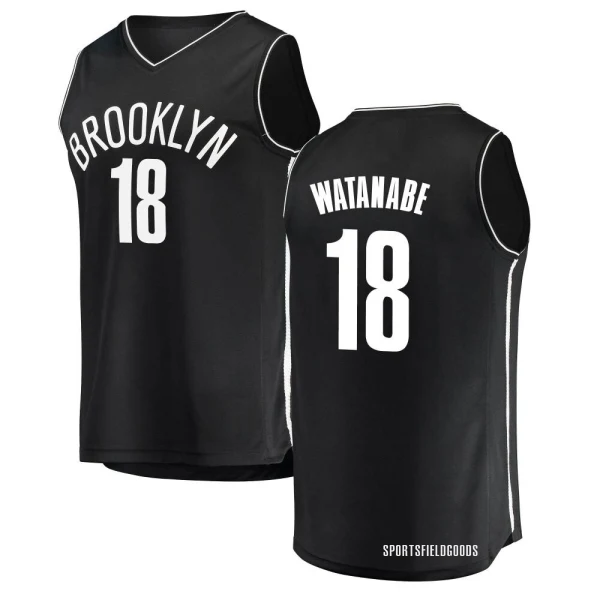 Youth Yuta Watanabe Brooklyn Nets Black Fast Break Jersey - Icon Edition