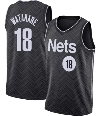 Youth Yuta Watanabe Brooklyn Nets Black Swingman 2020/21 Jersey - Earned Edition