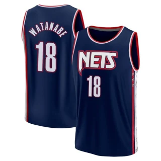 Youth Yuta Watanabe Brooklyn Nets Navy Fast Break 2021/22 Replica City Edition Jersey