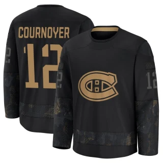 Youth Yvan Cournoyer Montreal Canadiens Black Premium 2024 Military Appreciation Practice Jersey