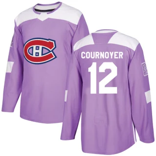 Youth Yvan Cournoyer Montreal Canadiens Purple Authentic Fights Cancer Practice Jersey