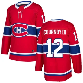Youth Yvan Cournoyer Montreal Canadiens Red Authentic Home Jersey