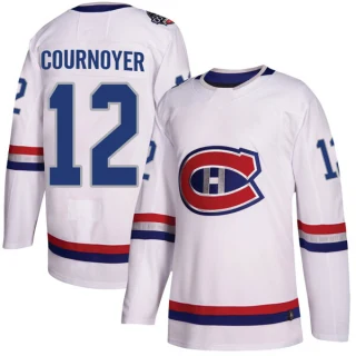 Youth Yvan Cournoyer Montreal Canadiens White Authentic 2017 100 Classic Jersey