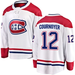 Youth Yvan Cournoyer Montreal Canadiens White Breakaway Away Jersey