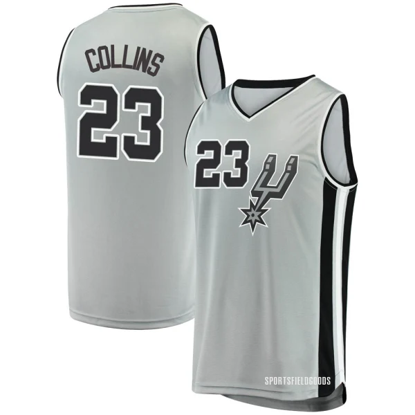 Youth Zach Collins San Antonio Spurs Fast Break Silver Jersey - Statement Edition