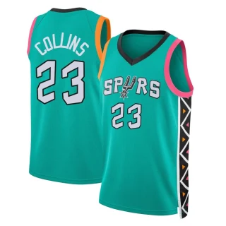 Youth Zach Collins San Antonio Spurs Fast Break Turquoise 2022/23 City Edition Jersey