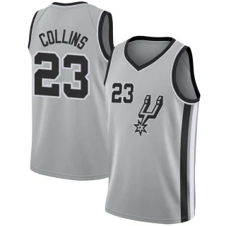 Youth Zach Collins San Antonio Spurs Swingman Silver Jersey - Statement Edition