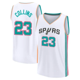 Youth Zach Collins San Antonio Spurs White Fast Break 2021/22 Replica City Edition Jersey