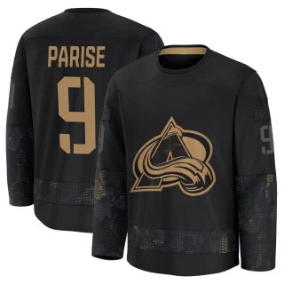 Youth Zach Parise Colorado Avalanche Black Premium 2024 Military Appreciation Practice Jersey