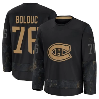 Youth Zack Bolduc Montreal Canadiens Black Premium 2024 Military Appreciation Practice Jersey