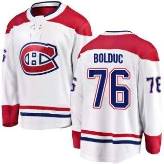 Youth Zack Bolduc Montreal Canadiens White Breakaway Away Jersey