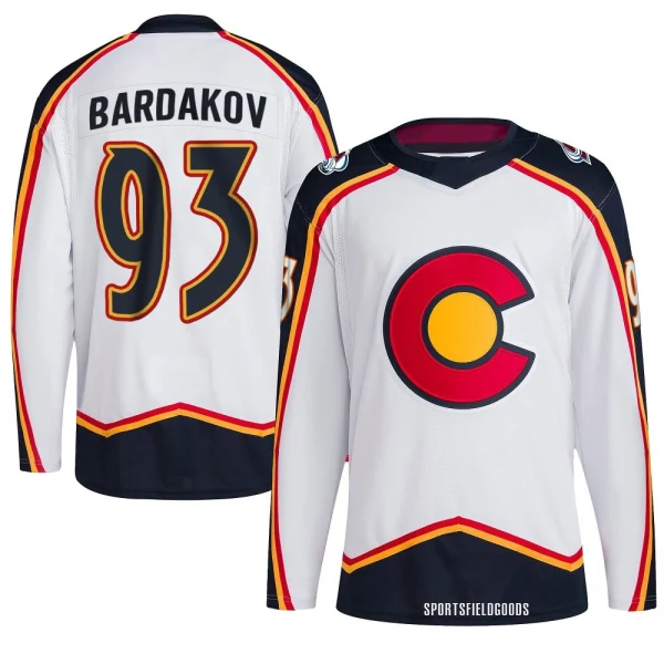 Youth Zakhar Bardakov Colorado Avalanche White Authentic Reverse Retro 2.0 Jersey