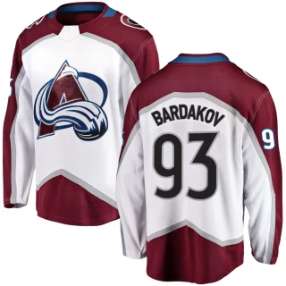 Youth Zakhar Bardakov Colorado Avalanche White Breakaway Away Jersey