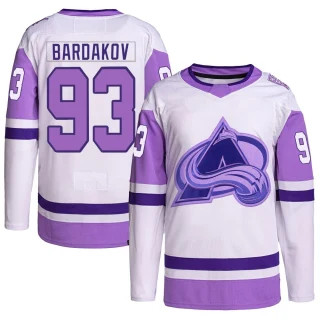 Youth Zakhar Bardakov Colorado Avalanche White/Purple Authentic Hockey Fights Cancer Primegreen Jersey
