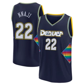 Youth Zeke Nnaji Denver Nuggets Navy Fast Break 2021/22 Replica City Edition Jersey