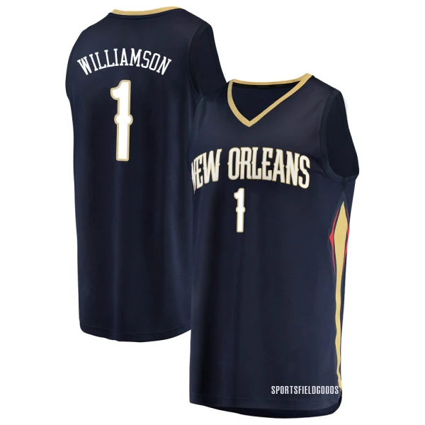 Youth Zion Williamson New Orleans Pelicans Navy Fast Break Jersey - Icon Edition