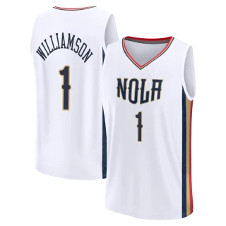 Youth Zion Williamson New Orleans Pelicans White Fast Break 2021/22 Replica City Edition Jersey