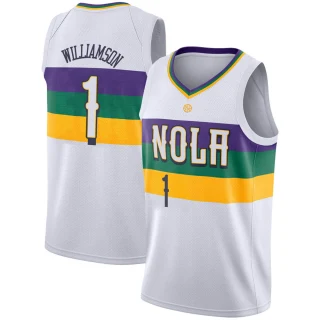 Youth Zion Williamson New Orleans Pelicans White Swingman 2018/19 Jersey - City Edition